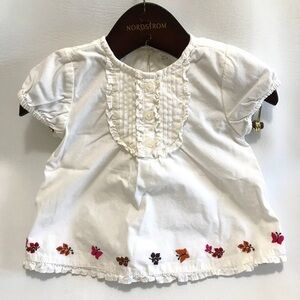Baby girl 3-6 month fall ruffle embroidered top🌻